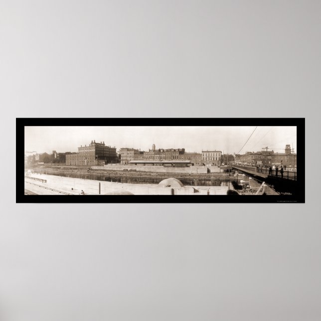 Póster Oswego NY Riverfront Photo 1909 (Frente)