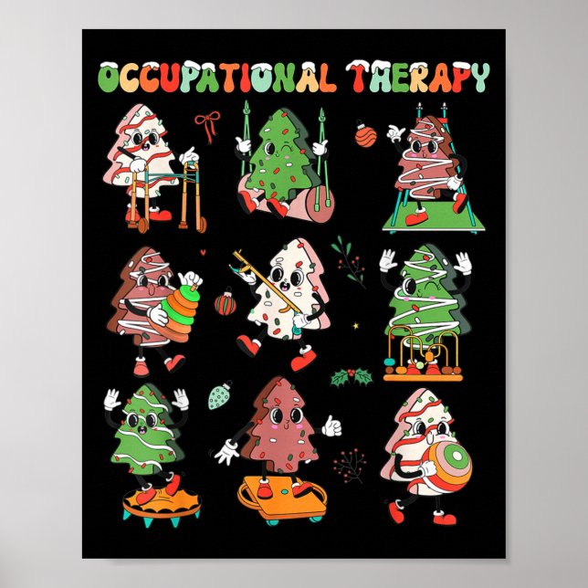 Póster Ot Christmas Occupational Therapy Therast Merry Ot (Frente)