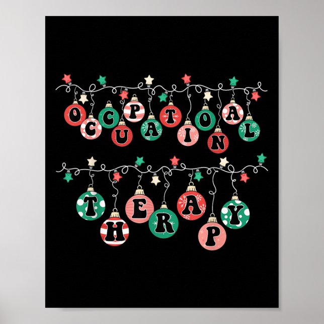 Póster Ot Christmas Occupational Therapy Therast Ot Merry (Frente)