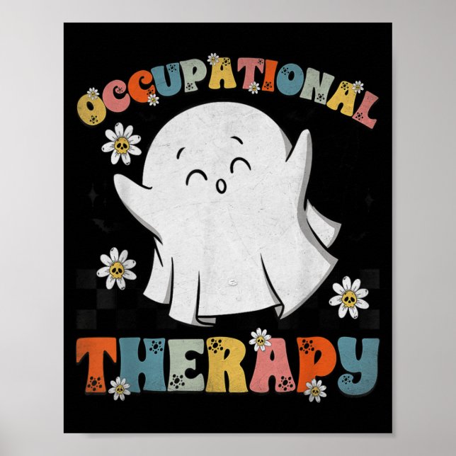 Póster Ot Occupational Therapy Halloween Retro Ghost Ot H (Frente)
