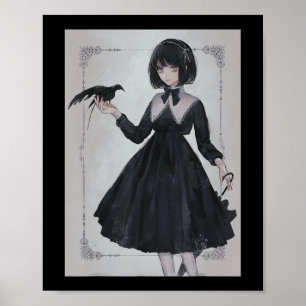 Póster Otaku japonés de la estética del antisemita Chica