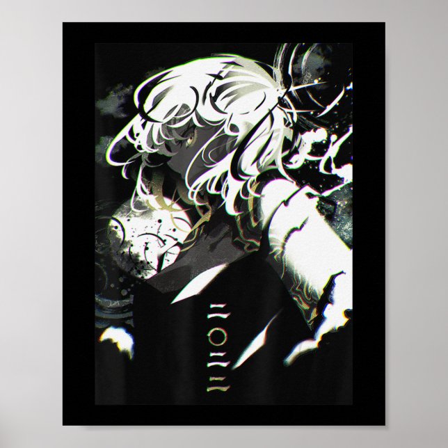 Póster Otaku japonés estético de Anime Chica Waifu (Frente)