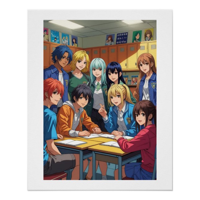 Póster Otaku School Friends (Anverso)