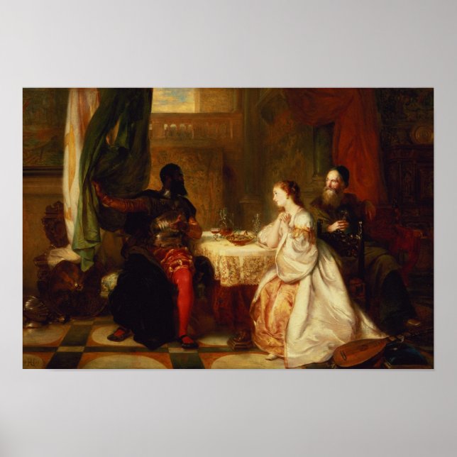 Póster Otelo relacionando sus aventuras con Desdemona (Frente)