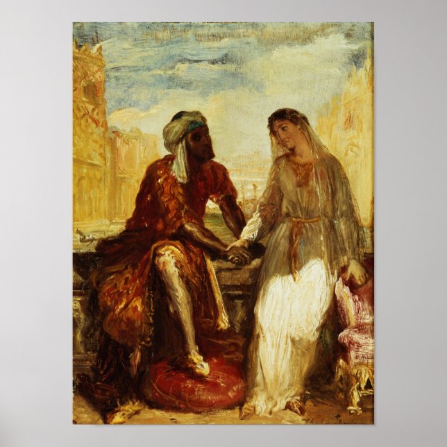 Póster Otelo y Desdemona en Venecia, 1850 (Frente)