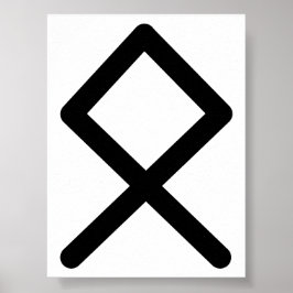 Póster OTHALA Rune Nórdica (Herencia, Ascendencia) | Fuþa