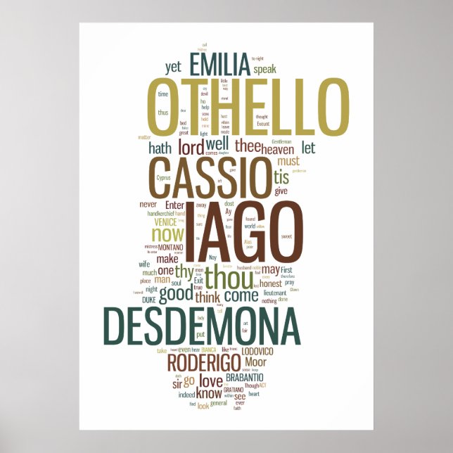 Póster Othello Word Mosaic (Frente)