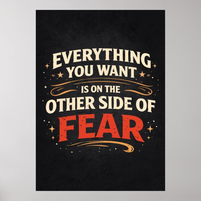 Póster Other Side Of Fear - Success Motivational (Frente)