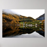 Otoño Árboles Flam Aurlandsfjord Noruega