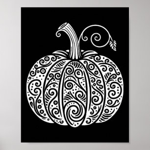 Póster Otoño Cae Las Camisas De Calabaza Aburridas Día De