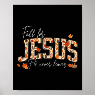 Póster Otoño Cristiano Acción de Gracias Otoño Por Jesús 