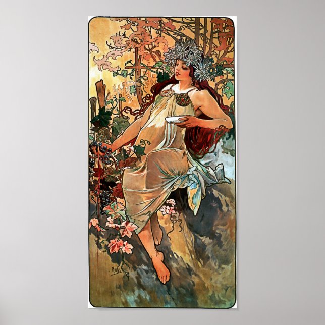 Póster Otoño de Alfons Mucha 1896 (Frente)