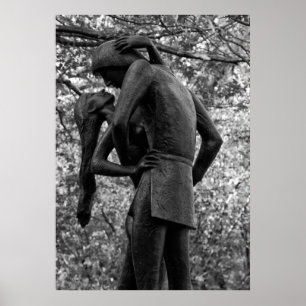 Póster Otoño de Central Park: Estatua de Romeo y Julieta 