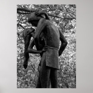Póster Otoño de Central Park: Estatua de Romeo y Julieta 
