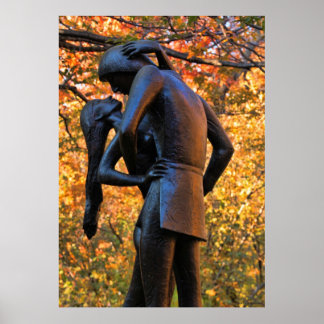 Póster Otoño de Central Park: Estatua de Romeo y Julieta