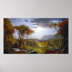 Póster Otoño de Jasper Francis Cropsey en el río Hudson