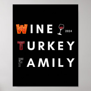 Póster Otoño de la cena de Acción de Gracias de la famili