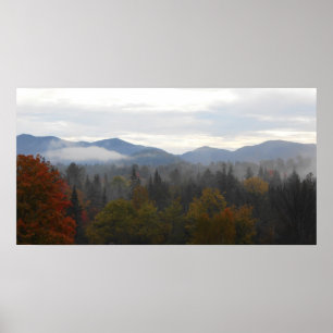 Póster Otoño de las montañas de los altos picos del