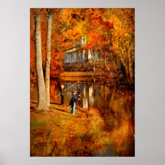 Póster Otoño - De pesca