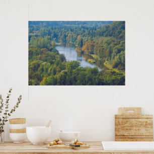 Póster Otoño de Sigulda en el pintoresco valle del río Ga