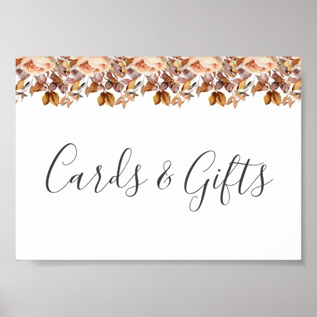 Póster Otoño deja al país ruso Boho Boda (Frente)