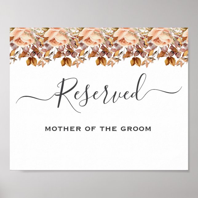 Póster Otoño deja al país ruso Boho Boda (Frente)