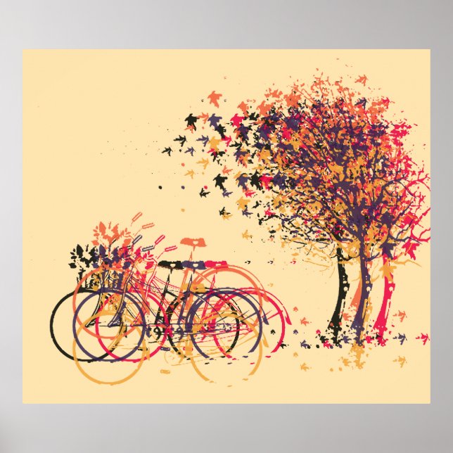 Póster Otoño deja árboles #3 (Frente)