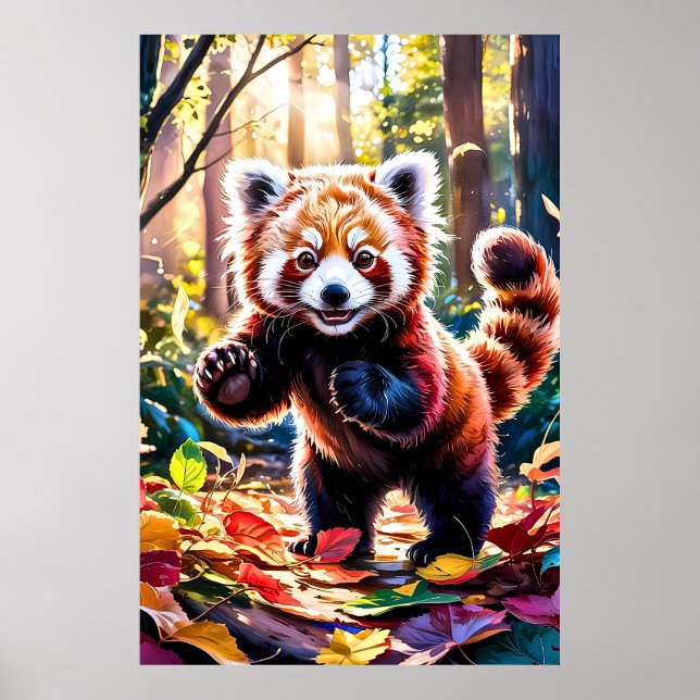 Póster Otoño del Panda Rojo (Frente)