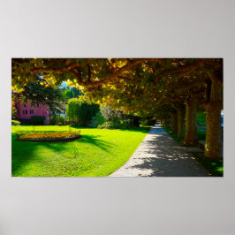 Póster Otoño del paseo del lago Como Bellagio en Italia