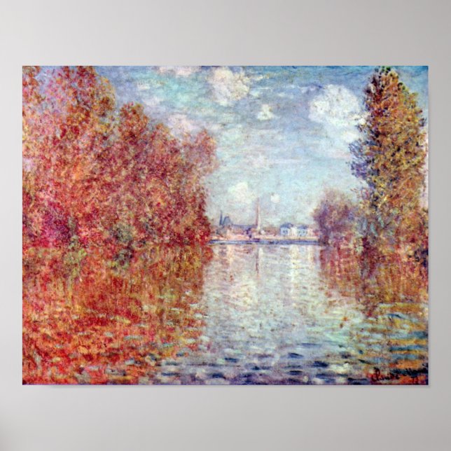 Póster Otoño en Argenteuil por Claude Monet (Frente)