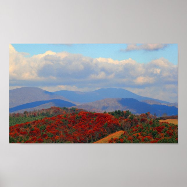 Póster Otoño en Blue Ridge, Carolina del Norte (Frente)