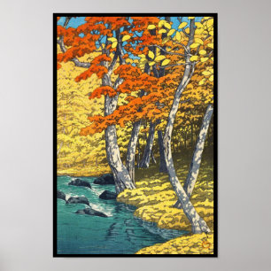 Póster Otoño en el hanga de la espinilla del paisaje de