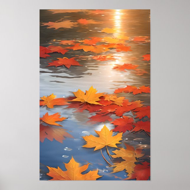 Póster Otoño en el lago (Frente)