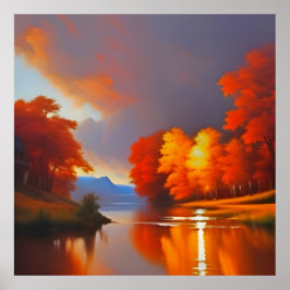 Póster Otoño en el lago