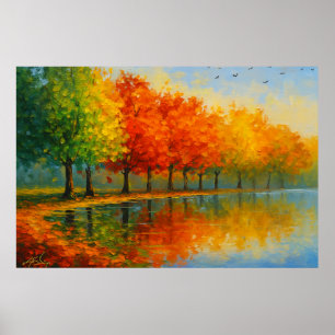 Póster Otoño en el paisaje de Nueva Inglaterra