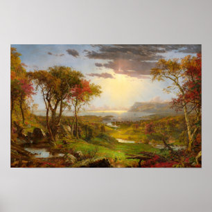 Póster Otoño, en el río Hudson, por Jasper F. Cropsey