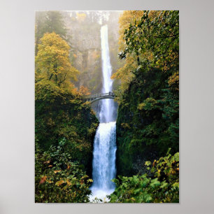 Póster Otoño en las cataratas de Multnomah, OR