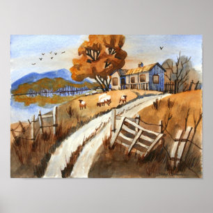 Póster Otoño En Olde Hill Lane