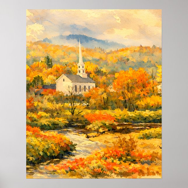 Póster Otoño en Stowe Vermont  (Frente)