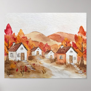Póster Otoño en Virginia Watercolor