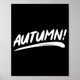 Póster ¡Otoño! - eso dice otoño en un estilo de pincelada