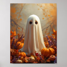 Póster Otoño Fantasma - Halloween y Otoño Acogedor
