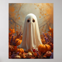 Póster Otoño Fantasma - Halloween y Otoño Acogedor