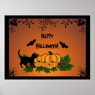 Póster otoño, ¡Feliz Halloween!