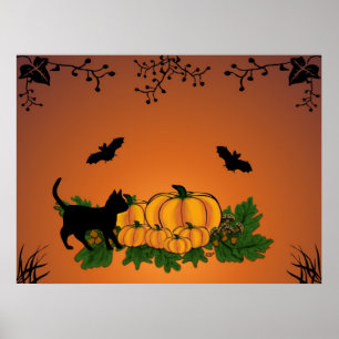 Póster otoño, ¡Feliz Halloween !