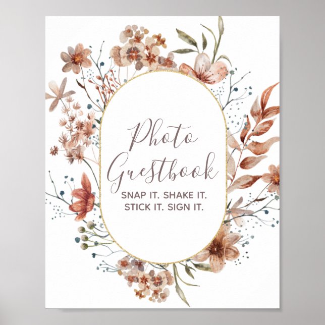 Póster Otoño Flores silvestres acuarela - Libro de ilustr (Frente)