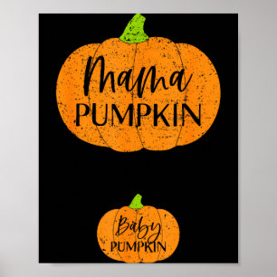Póster Otoño Halloween Día de Acción de Gracias Mamá y be