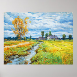 Póster Otoño junto al río Havel