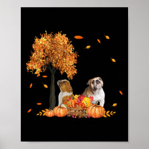 Póster Otoño Leaf otoño Perro Perro Lover Halloween Acció