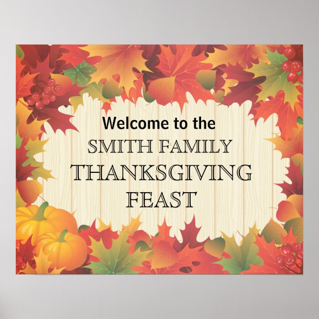 Póster Otoño / Otoño / Poster de la fiesta de la familia  (Frente)